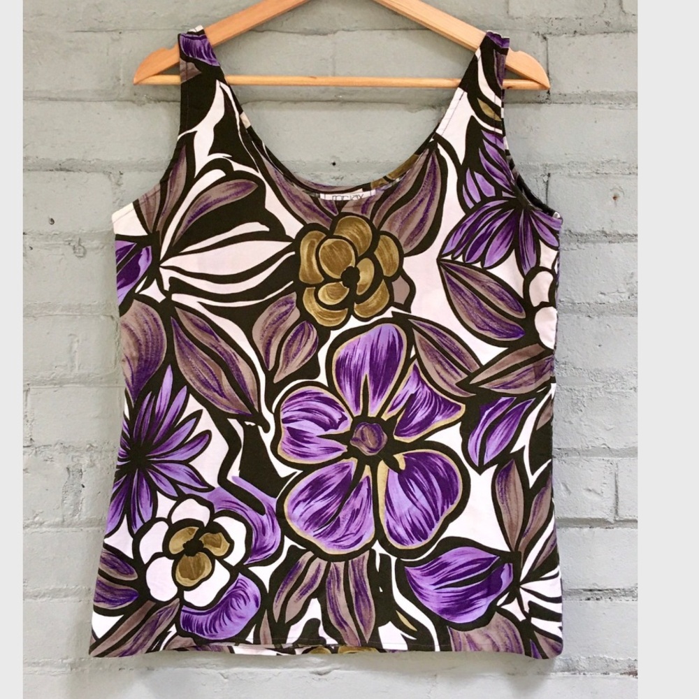 Vintage Floral Sleeveless Blouse